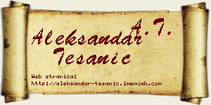 Aleksandar Tešanić vizit kartica